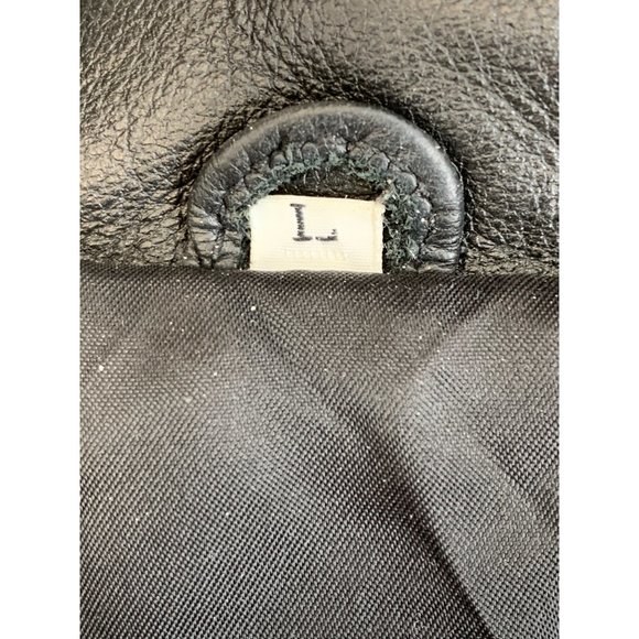 80s VTG Suzies Black Moto Leather Jacket Large Dolman Snap Crop Insulated 6729 - Picture 7 of 16